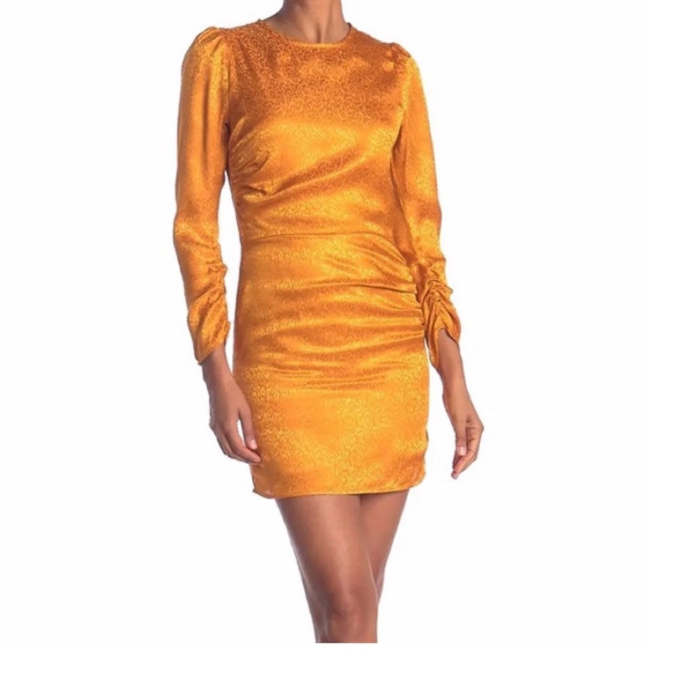 NSR Golden Yellow Long-Sleeve Mini Dress